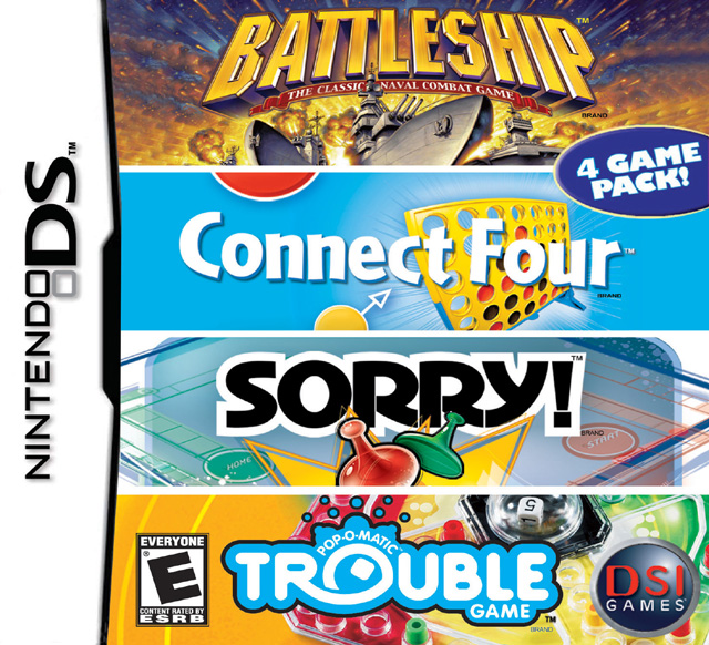 NDS: BATTLESHIP/ CONNECT FOUR/ SORRY/ TROUBLE (GAME)